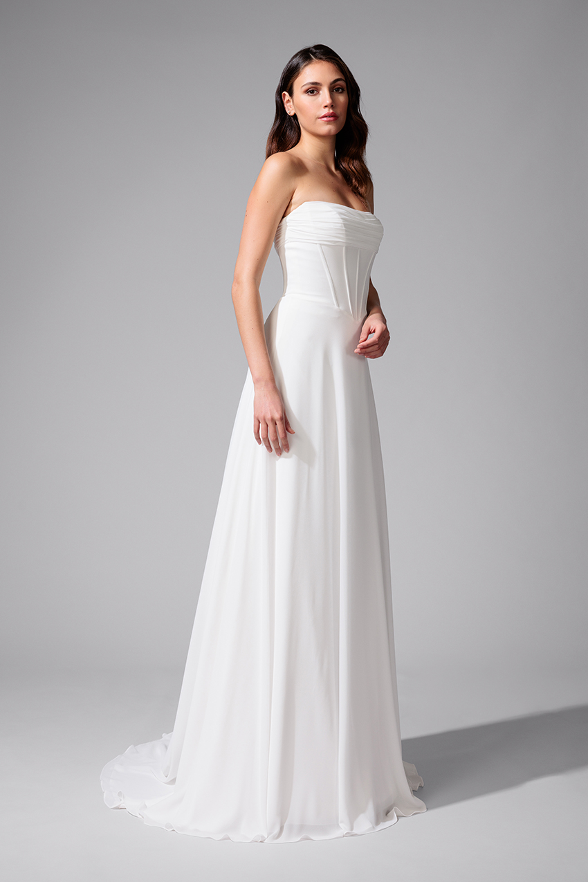 BEL22718_1.2 copie Robe de mariée BEL22718 Bella en mousseline à manches longues amovibles