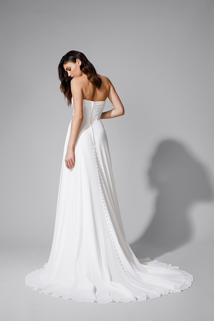 BEL22718_2 copie Robe de mariée BEL22718 Bella en mousseline à manches longues amovibles
