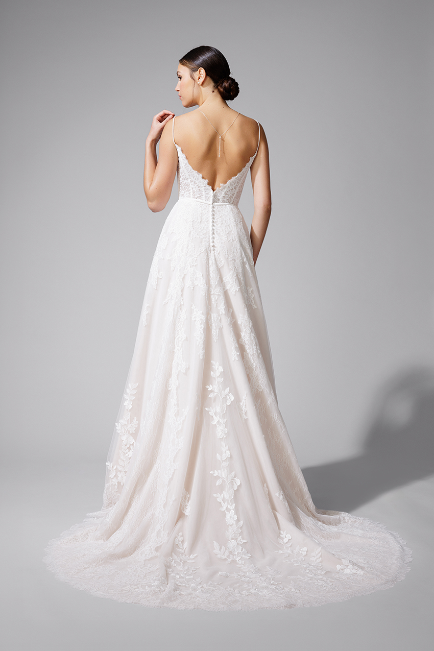 BEL22720-BLUSH_2 copie Robe de mariée fluide Bella BEL22720 Ivoire - rose pâle en dentelle